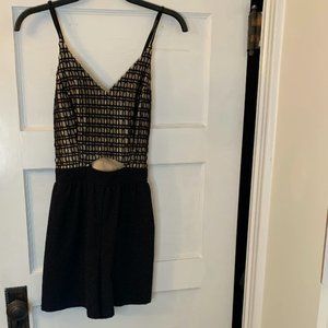 Charlotte Russe Black/Tan Romper in Medium
